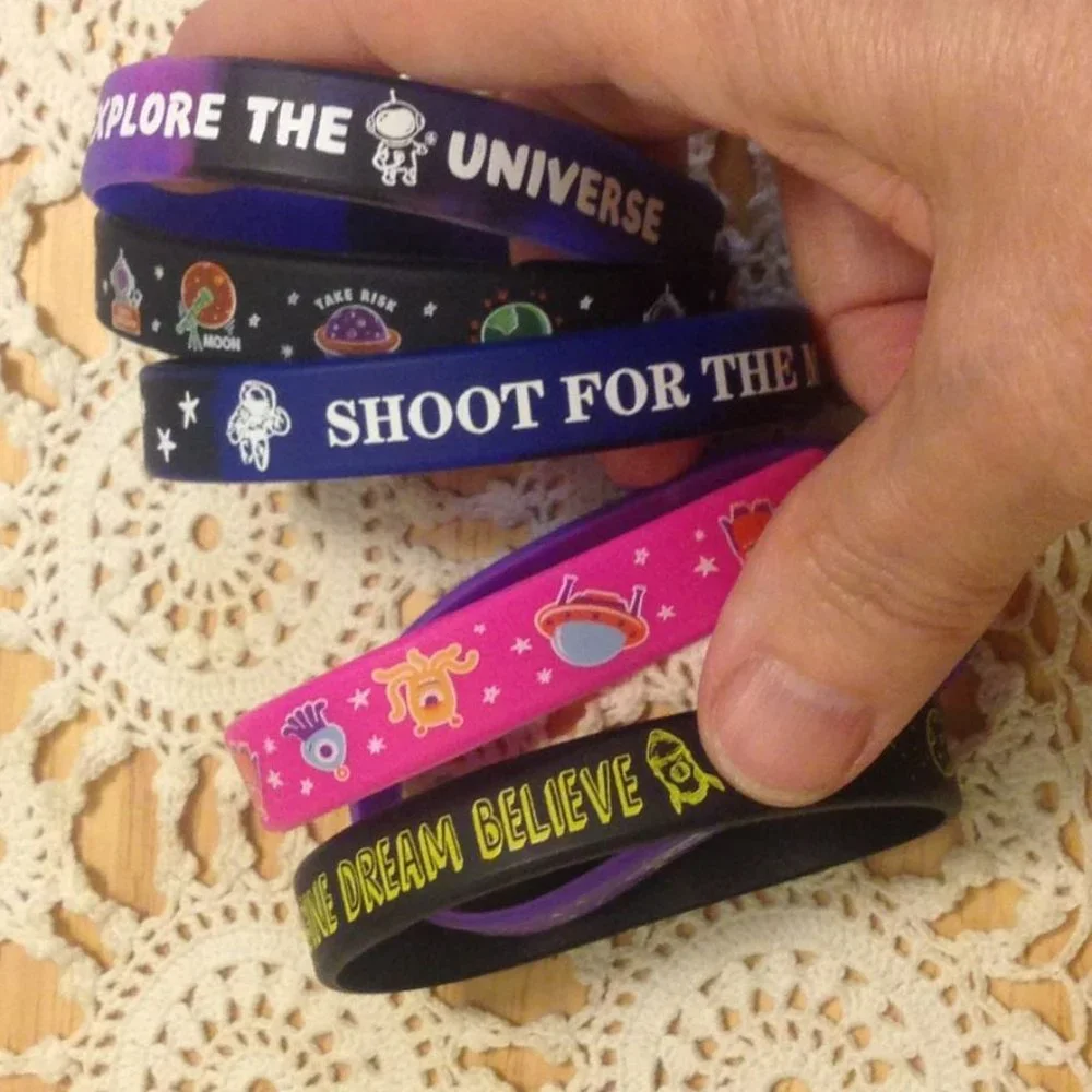 Silicone bracelets bundle, mostly unisex imagery